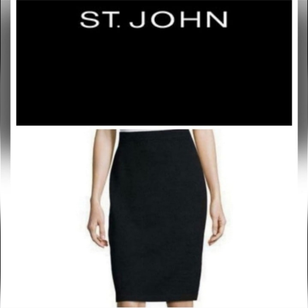 Vintage St John Knit Skirt Black Size 4